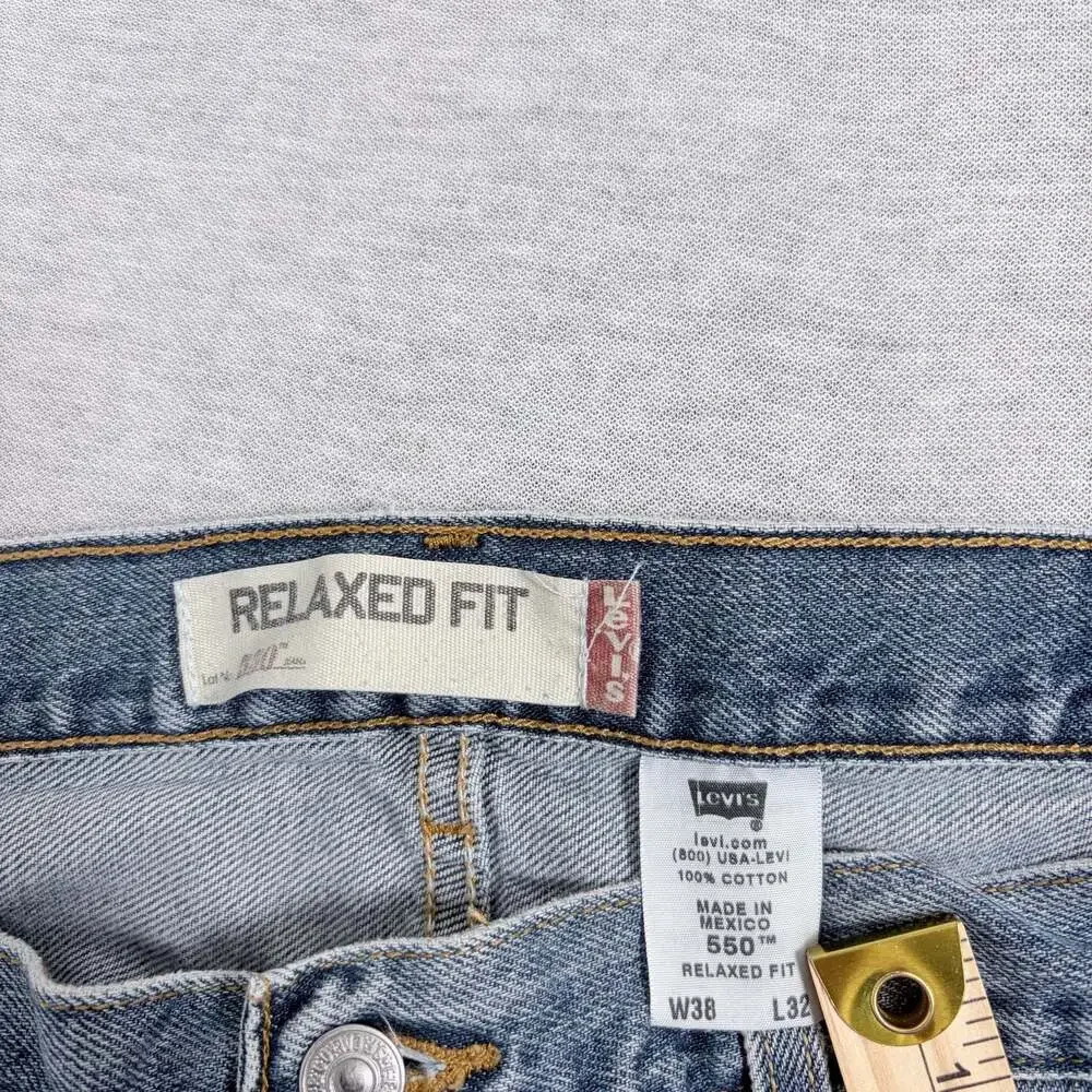 Levi's 550 Relaxed Fit Tapered Leg Blue Denim Jeans Men's W38 L32